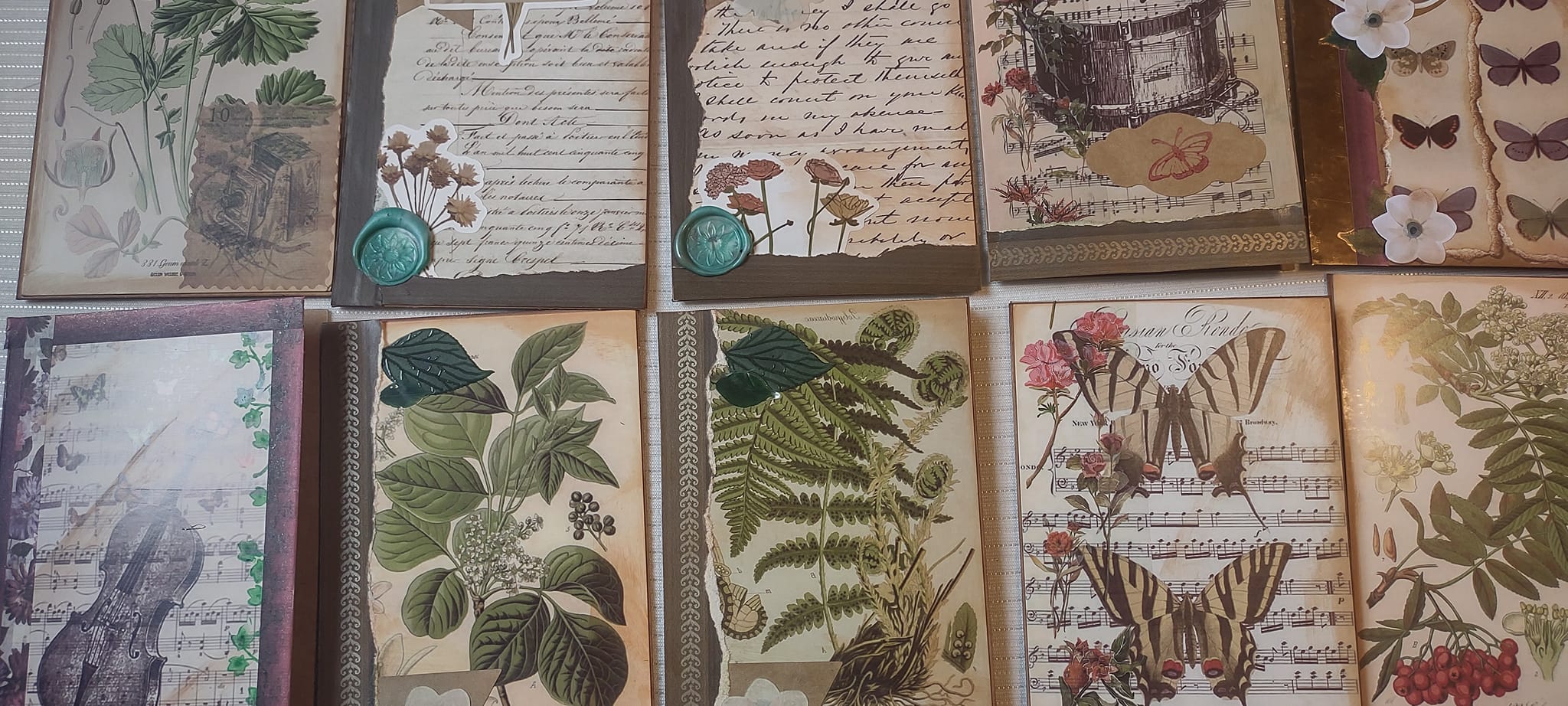 Vintage butterfly and earthy handmade cards